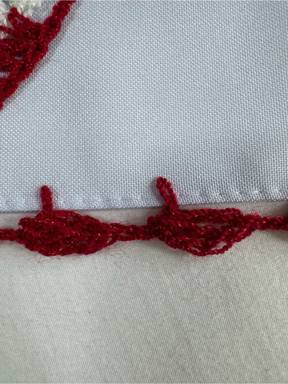 Mexican Napkin Servilleta Handwoven Crochet Red Poinsettia Nochebuena Star Motif